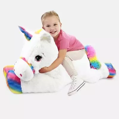£39.59 • Buy 42  Giant Unicorn Teddy Large Huge Stuffed Plush Soft Toy Lying White Pony