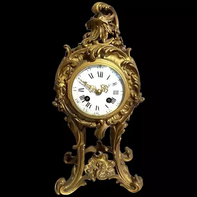 Exquisite 19th Century French Louis XV Bronze Ormolu Table/Mantle Clock • $850