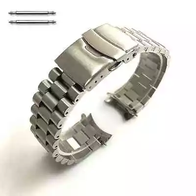 Curved End Metal Stainless Steel President Style Replacement Watch Band #7021 • $19.95
