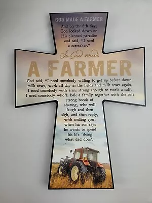  So God Made A Farmer  Cross Wall Hanging P. Graham Dunn • $33