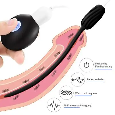 20 Speeds Urethral Stretching Penis Plug Vibrator Sounds Sex Toys For Men • $16.99