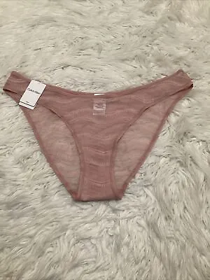 Calvin Klein Sz S.  Women's Underwear Allover Lace Bikini QD3972-631 Pink $15 • £9.98