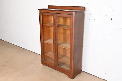 Antique Arts & Crafts Glass Front Bookcase By Larkin Co. Circa 1900 • $2295