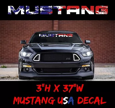 Ford Mustang Patriotic USDM Windshield Banner Decal Sticker Graphic V6 GT PMP  • $12.99