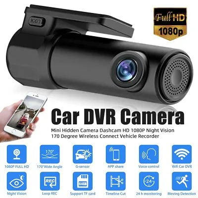 $29.99 • Buy HD 1080P WiFi Car Camera DVR 170° Dash Cam Video Recorder Monitor Night Vision