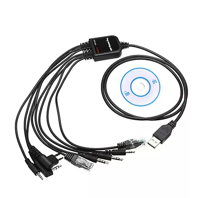 8in1 USB Programming Cable Cord With CD For Baofeng Motorola Kenwood HYT Radio D • $11.10