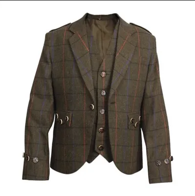 Mens Argyle Kilt Jacket And Waistcoat Scottish Highland Wedding Kilt Jacket Men • £64.50