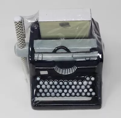 Ceramic Typewriter Memo Pad Holder-Pen 2004 Marco Fabiano Desktop Display-SEALED • $26