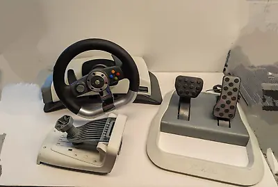 $109.99 • Buy Microsoft Xbox 360 Wireless Racing Steering Wheel With Pedals And Clamp Mount