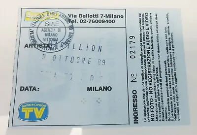 Marillion Tour Milan Ticket 9/10/1989   • £20.55