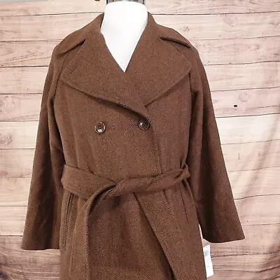 Nwt Pendleton Vicuna Charcoal Herringbone Wool Blend  Coat Womens Sz 12 New! • $150