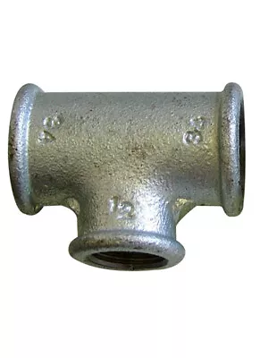 1  X 1  X 1/2  INCH BSP GALVANISED MALLEABLE REDUCING TEE • £3.67