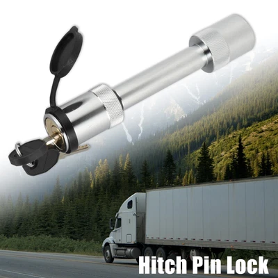 $26.49 • Buy Hitch Pin Lock Trailer Hitch Lock Receiver Pin Lock Set Silver Tone For Car