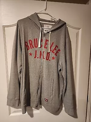 Under Armour Full Zip Mens LARGE Gray Roots Of Fight Bruce Lee Hoodie Sweatshirt • $44.99