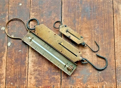 £10 • Buy Vintage Salter Kitchen Weighing Scales • Vintage Brass Sugar & Jam Thermometer