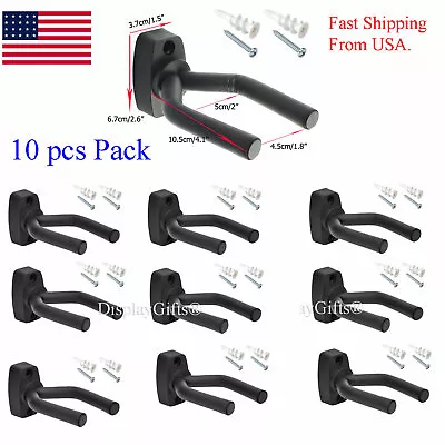 10 PCS Pack Guitar Hangers Hook Holder Wall Mount Hanger Display Instrument • $14.95