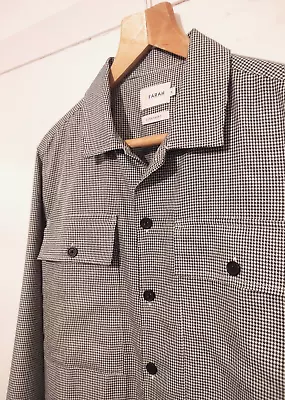 Men's Vintage FARAH Houndstooth Long Sleeve Shirt/Overshirt. M (42 ) White/Black • £35