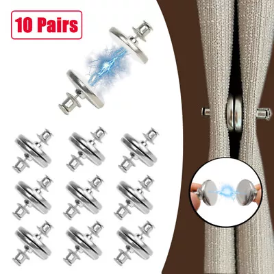 10pairs Curtain Magnetic Closure With Tack Curtain Weight Magnets Button New • $9.49