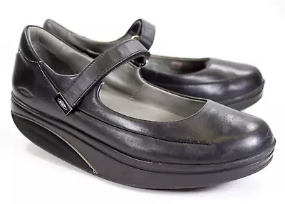 MBT Sirima Womens EU 39 US 8.5 Mary Jane Rocker Shoes Black Leather Orthopedic • $37.50