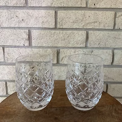 $260 • Buy Vintage Waterford Crystal Powerscourt Tumbler Glasses Set Of Two Great Condition