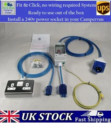 240V PRE WIRED Electric Hook Up Install Kit Campervan Motorhome PLUG & PLAY • £84.95