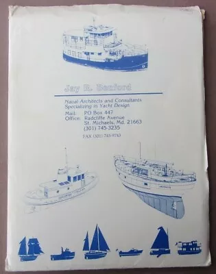 1980s Lot Jay Benford Yacht Design Plans* Canvasback Fantail Pilot House Ferry • $19