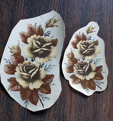 Vintage Rose Flower Decals For Ceramics Set 2 One 5  And One 7  • $3.95