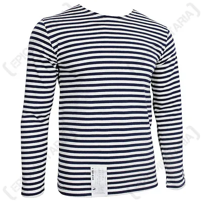 Genuine Russian Navy Telnyashka - 100% Cotton Long Sleeve Striped T-Shirt New • $34.95