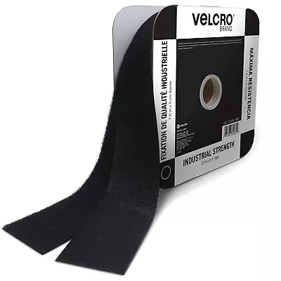 VELCRO® 2  Wide Self Adhesive Hook And Loop Strip Black Heavy Duty Brand • $20.95