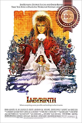 LABYRINTH 1986 80s DAVID BOWIE OFFICIAL ORIGINAL MOVIE FILM PRINT PREMIUM POSTER • $119.95