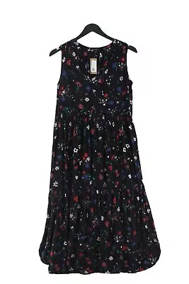 Marc O'Polo Women's Midi Dress UK 6 Black Polyester With Viscose • £11.20