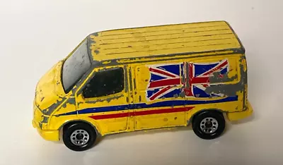1:63 Matchbox Ford Transit Yellow Van Union Jack Design 1995 FreePost UK • £4.99