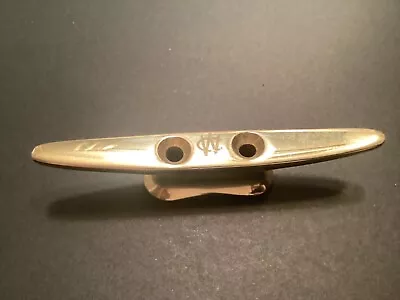 One Wilcox Crittenden & Co. 5  Polished Brass Cleat Boat Tie Down With WC Logo • $24.95