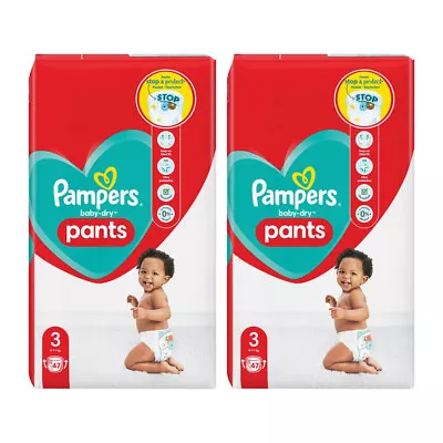 2 X 47pc Pampers Baby/Infant Dry Absorbent Nappies/Diaper/Pants Size 3 6-11Kg • $35