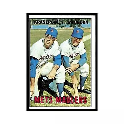 1967 Topps Ed Kranepool Ron Swoboda Mets #186 • $4.75