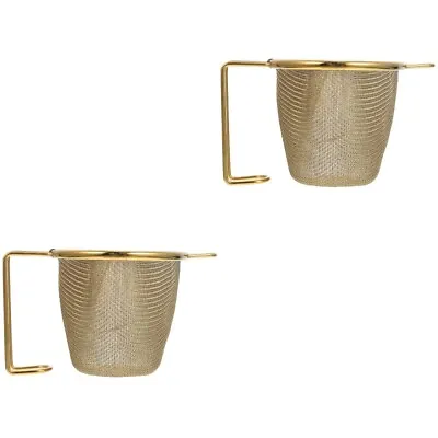  2 Pc Tea Strainer Stainless Steel Metal Mesh Filter Infuser • £12.78