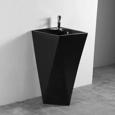 Matte Black Modern Pedestal Sink - Maccione • $999.99