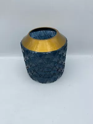 Blue Textured Glass Vase - Art Decor - Home • $0.99