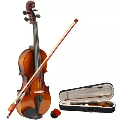 New 1/2 Acoustic Violin Case Bow Rosin Natural • $57.14