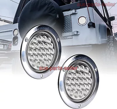 White 4  Inch 24 LED Round Reverse Backup Tail Truck Trailer Light Kits - Qty 2 • $20.84