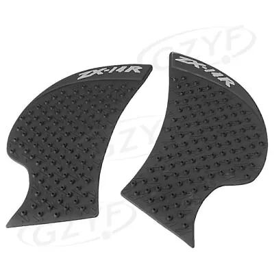 Gas Tank Side Pad Knee Grip Black Decal Sticker For Kawasaki ZZR1400 2006-2015 • £12.35