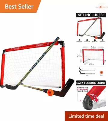 Youth Hockey Goal With NHL Branding - Promotes Outdoor Play & Learning • $55.99