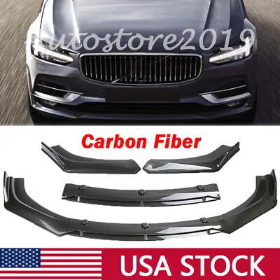 For Volvo C30 S40 V40 Front Bumper Lip Splitter Spoiler Kit Carbon Fiber Look • $62.95