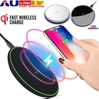 $9.68 • Buy Qi Wireless Charger 15W Fast Charging Pad For IPhone 13 12 Pro 8 Samsung S22 S22