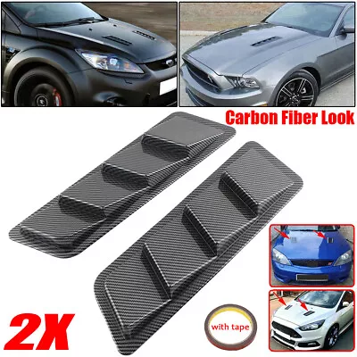 $14.50 • Buy Carbon Fiber Car Side Fender Hood Bonnet Vent Air Flow Intake Louver Scoop Cover