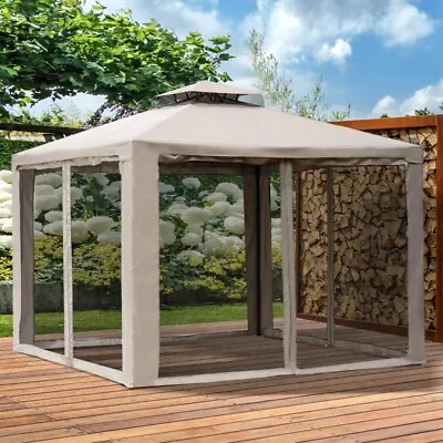 £191.99 • Buy Metal Outdoor Gazebo 3x3m Mosquito Net Garden Patio Marquee Party Tent Pergola