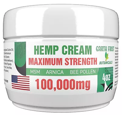 $13.78 • Buy Hemp Oil Fast Pain Relief Cream, Arnica, MSM, USDA Organic Grown And Made In USA