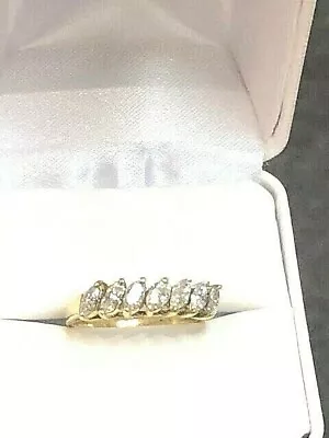 18k Diamond Marquis  Diamond Yellow Gold 7 Marquis Stones  Size 7  3.6 Grams • $699.99