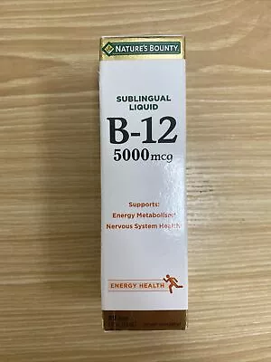 Nature's Bounty B12 5000mcg Sublingual Liquid Energy Metabolism Support 06/2025 • $13