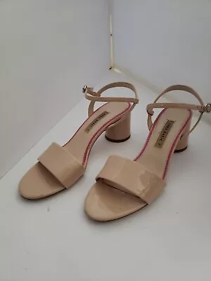 Zara Basic Nude Chunky Heel Sandal 8 Size Cream • $19.99